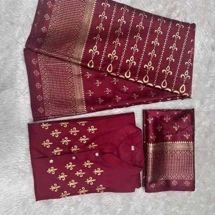 জাপানি সিল্ক শাড়ি নরম ও আরামদায়ক স্কিন প্রিন্টের নিখুঁত কাজ